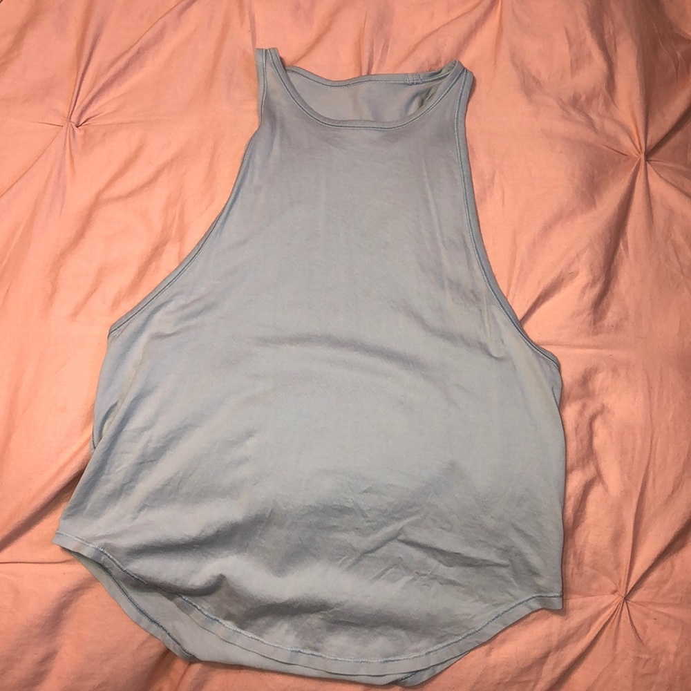 Baby blue Lululemon muscle tank top